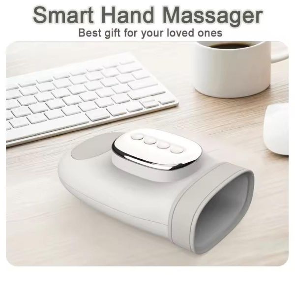 เครื่องนวดมือไฟฟ้าพร้อมความร้อนและบีบอัด, เครื่องนวดถุงมือแบบแยกนิ้วพร้อมความร้อน, การบําบัดด้วยแรงกด 5 ระดับ